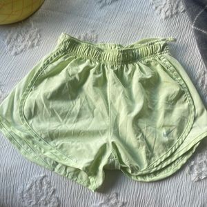 Lime green Nike tempo shorts